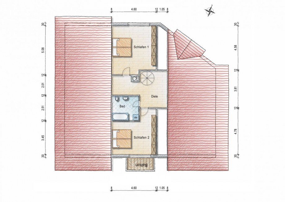 3.1. Grundriss Dachgeschoss II Maisonettewohnung Alzey