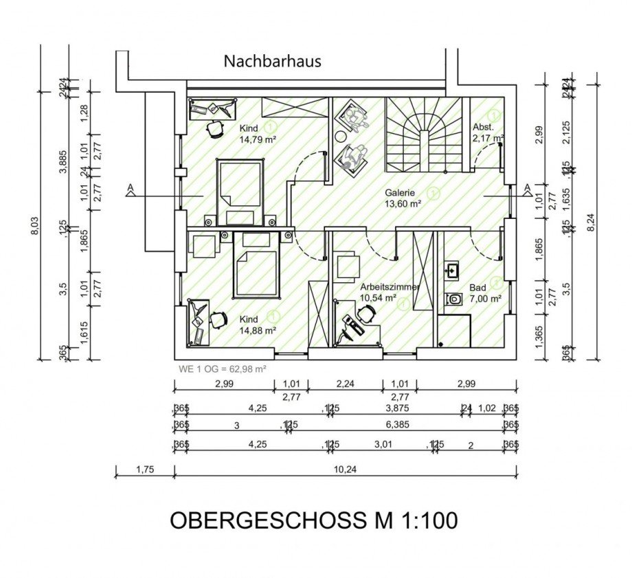 Obergeschoss Doppelhaush�lfte Alzey