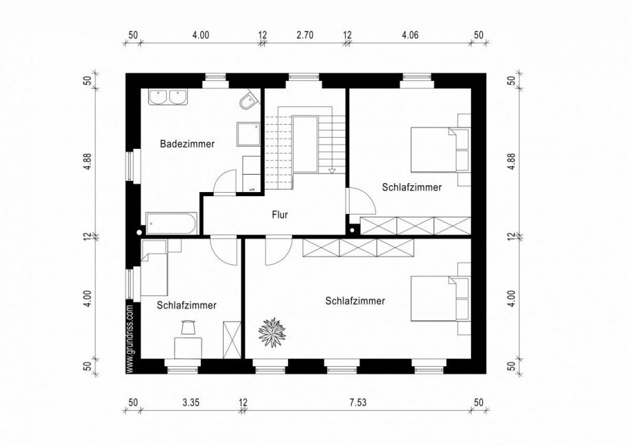 Wohnhaus I, Obergeschoss Haus Erbes-B�desheim