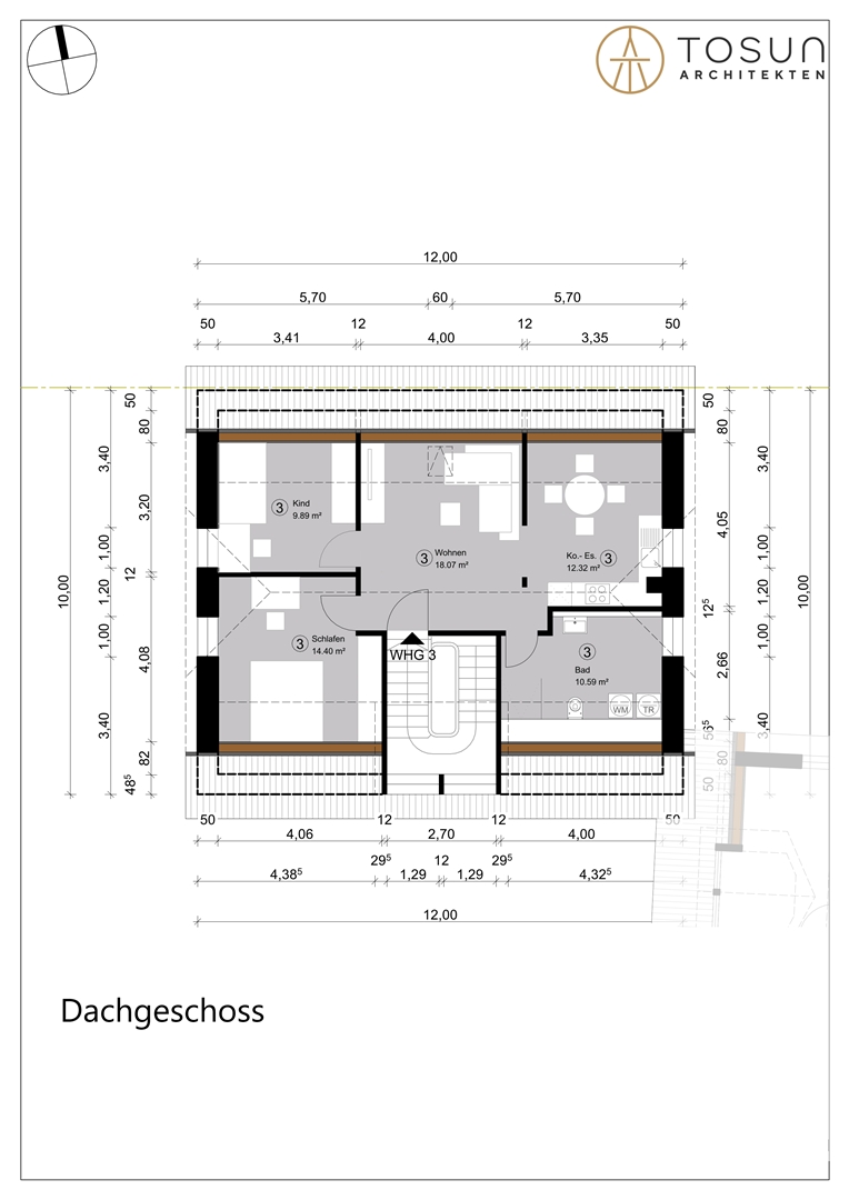 Grundriss WHG 3 Dachgeschosswohnung Erbes-B�desheim