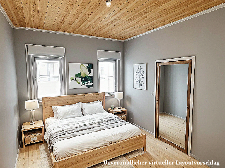 Schlafzimmer, 1. OG visualisiert Alzey Wohnung Stadthaus mit Charakter und Potential!