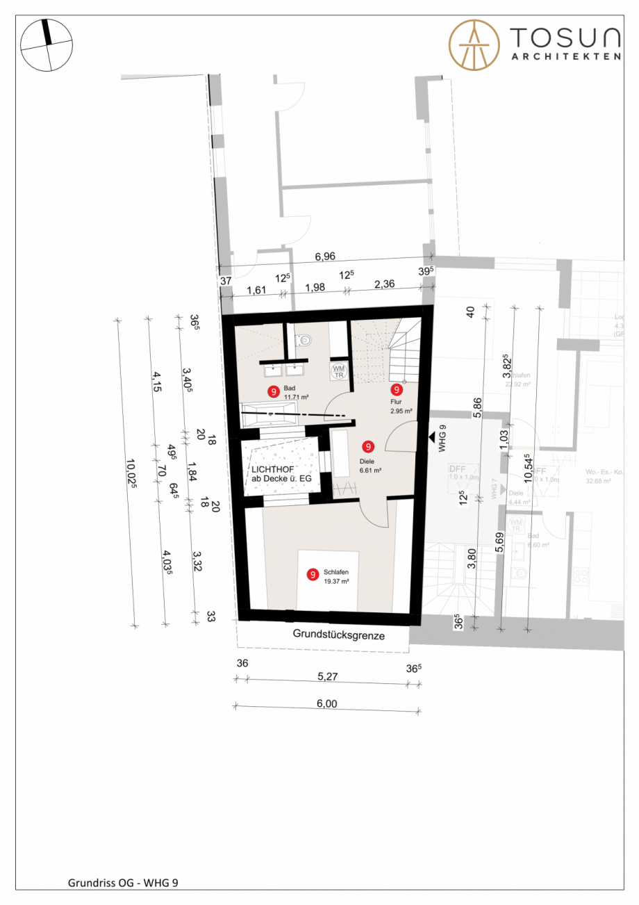 Grundriss WHG 9 OG Maisonettewohnung 