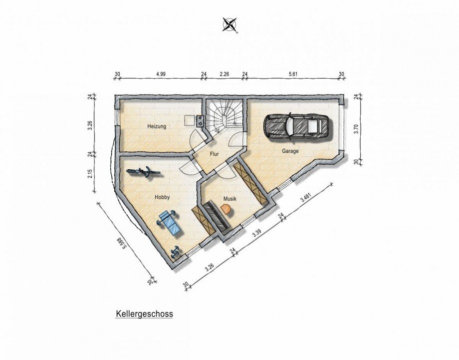Kellergeschoss Doppelhaush�lfte Bechtheim
