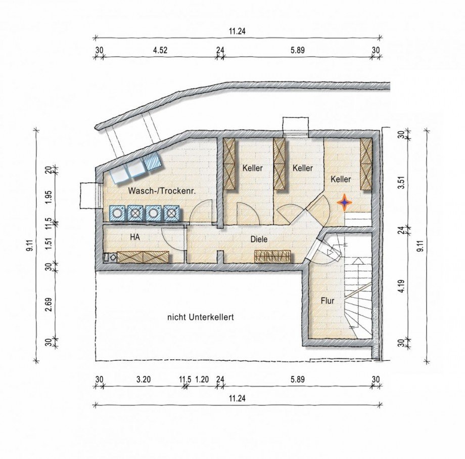 Kellergeschoss Erdgeschosswohnung 