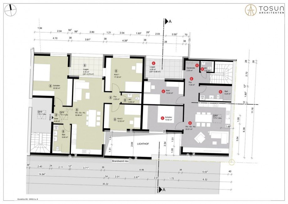Etagengrundriss WHG 6 Dachgeschosswohnung 