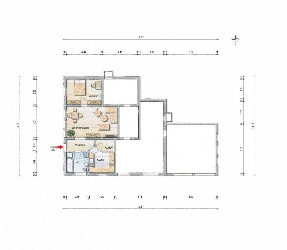 Grundriss Souterrainwohnung Alzey