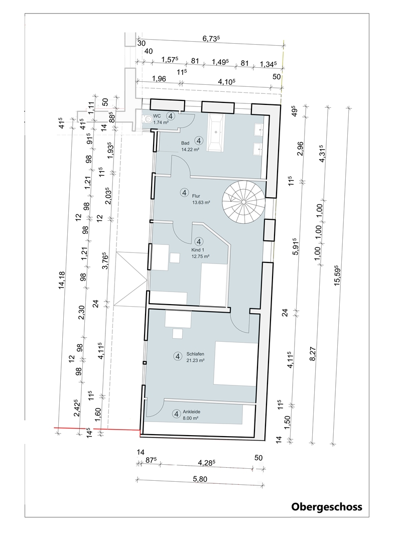 Obergeschoss Haus Erbes-B�desheim
