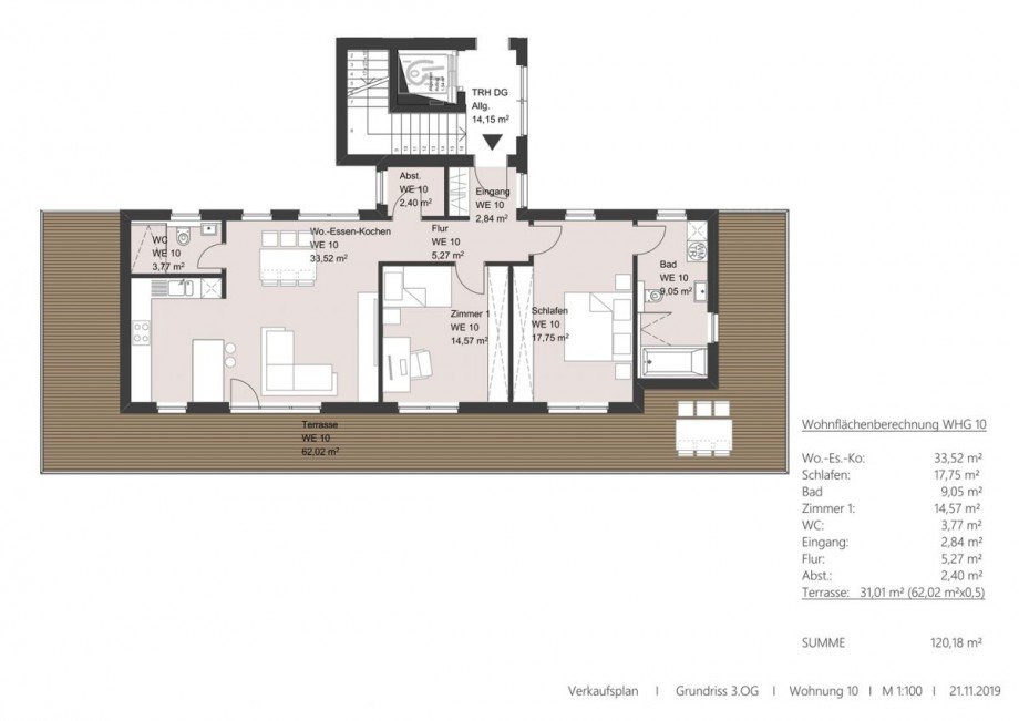 Verkaufsplan WHG 10 Penthousewohnung Alzey