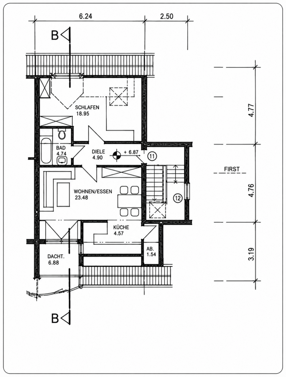 Grundriss, WHG Nr. 11 Dachgeschosswohnung Alzey