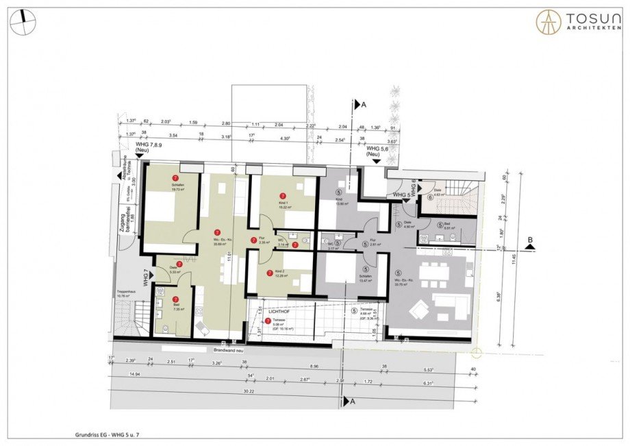 Etagengrundriss WHG 7 Erdgeschosswohnung 