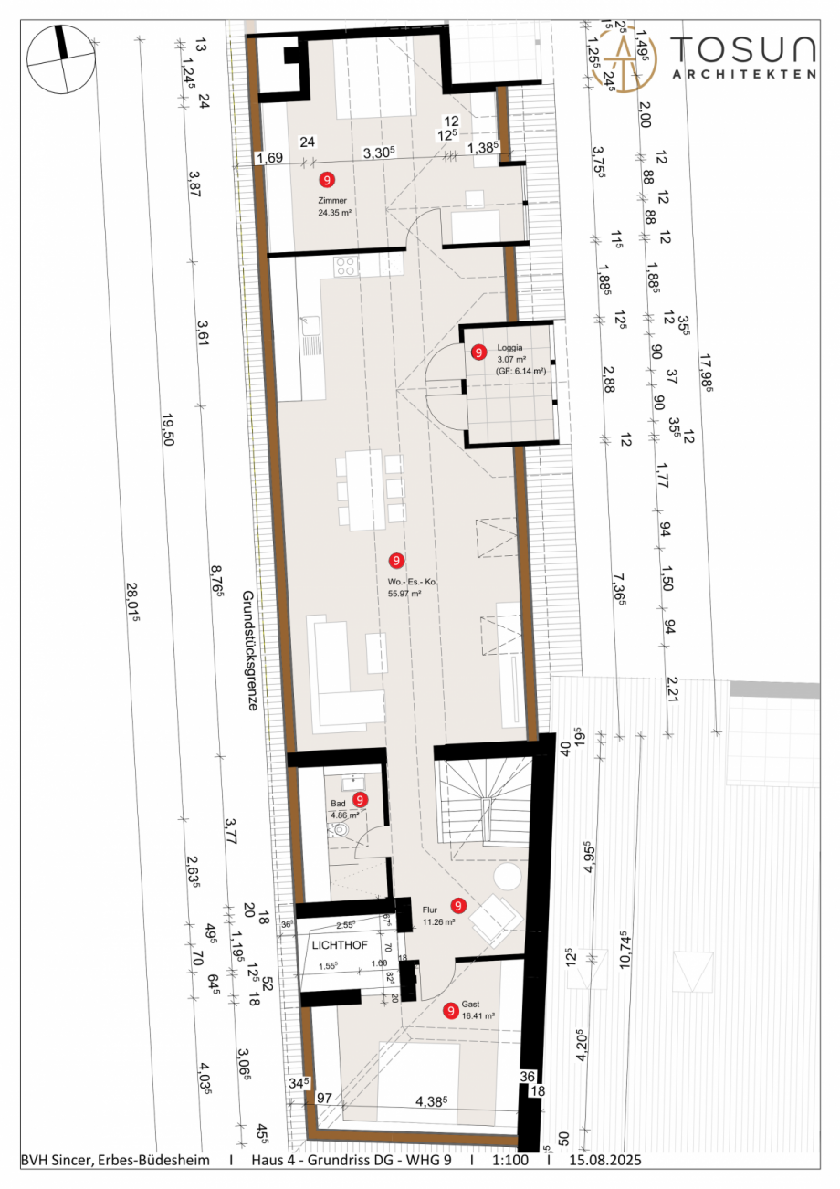 Grundriss WHG 9 DG Maisonettewohnung 