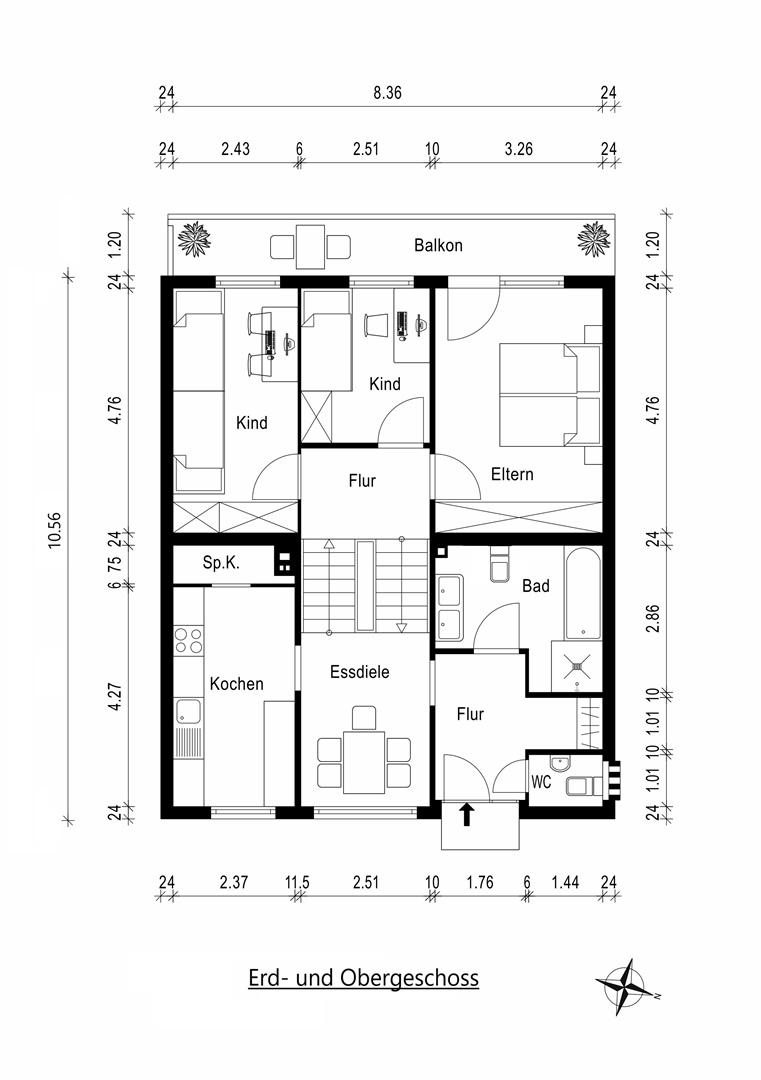 Erdgeschoss und Obergeschoss Reihenmittelhaus Alzey