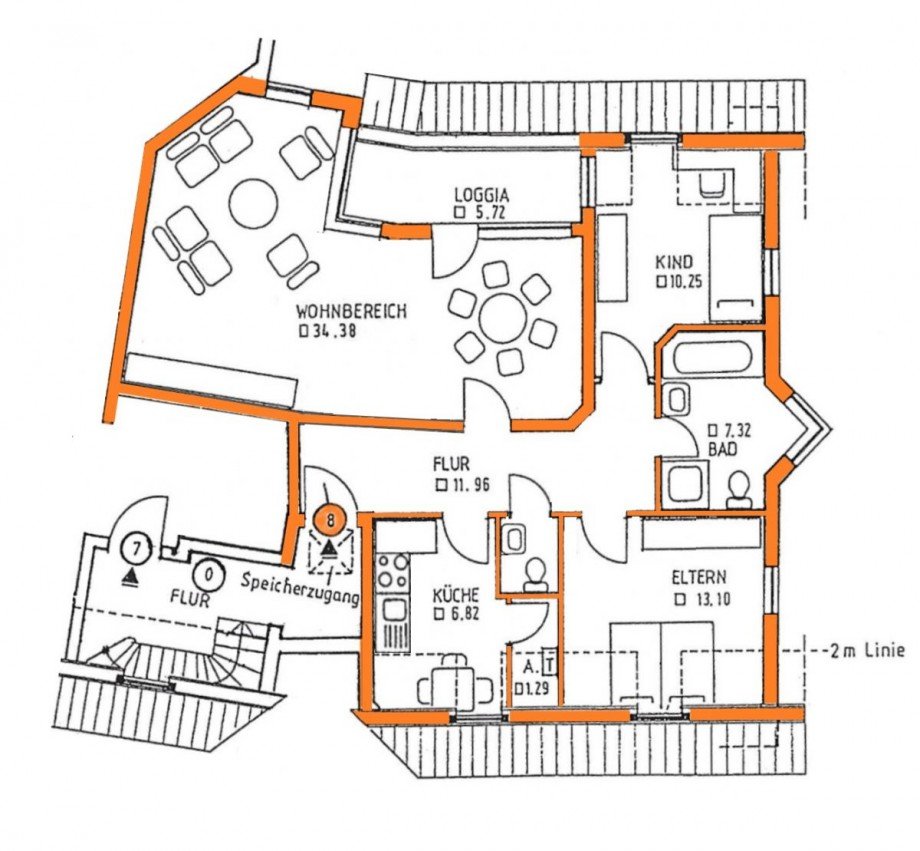 Dachgeschoss Grundriss Expos� Wohnung Alzey