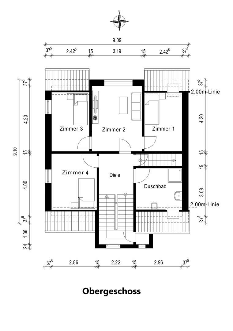 Grundriss, OG Haus Alzey