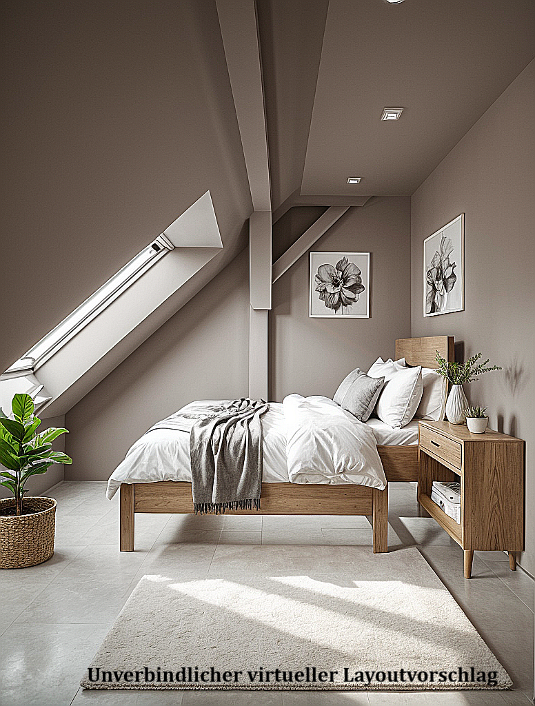 Schlafzimmer, DG visualisiert Wohnung Alzey