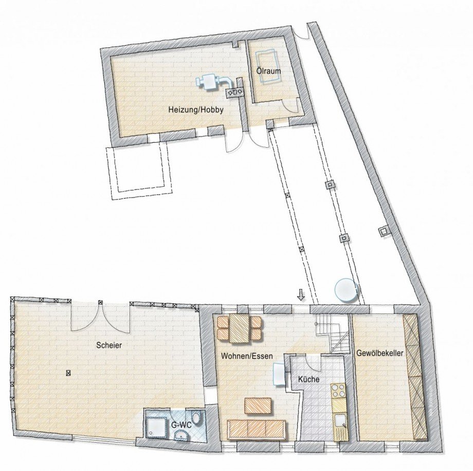 Grundriss Erdgeschoss Haus W�rrstadt-Rommersheim