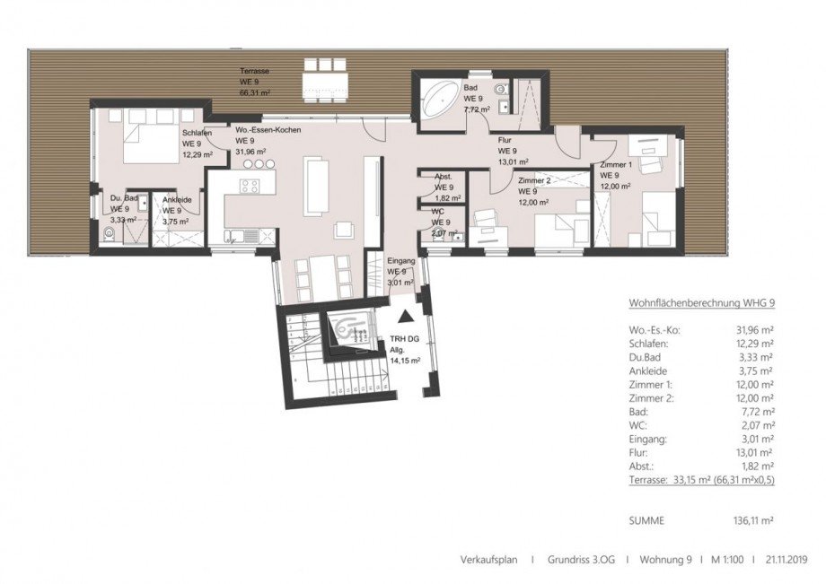 Verkaufsplan WHG 9 Penthousewohnung Alzey