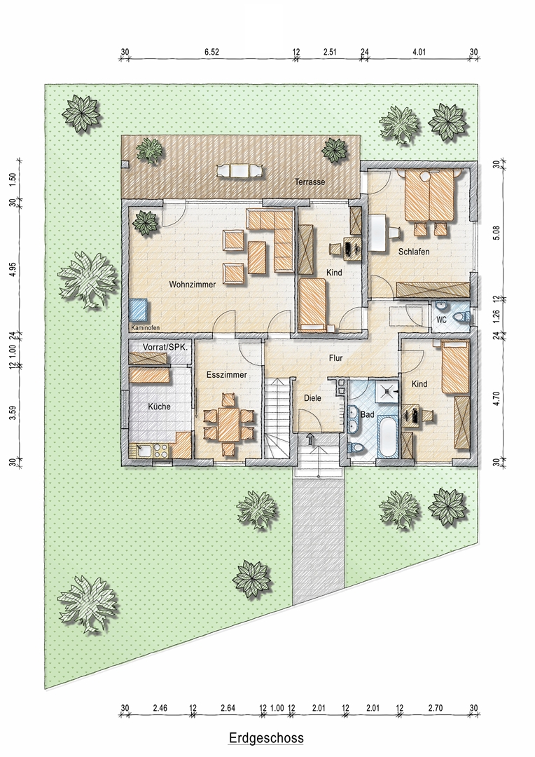 Erdgeschoss Haus Albig