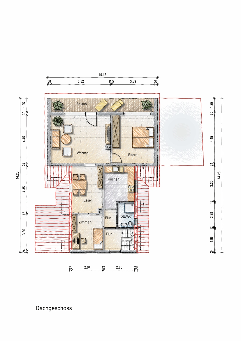 Grundriss Dachgeschoss Haus Bolanden