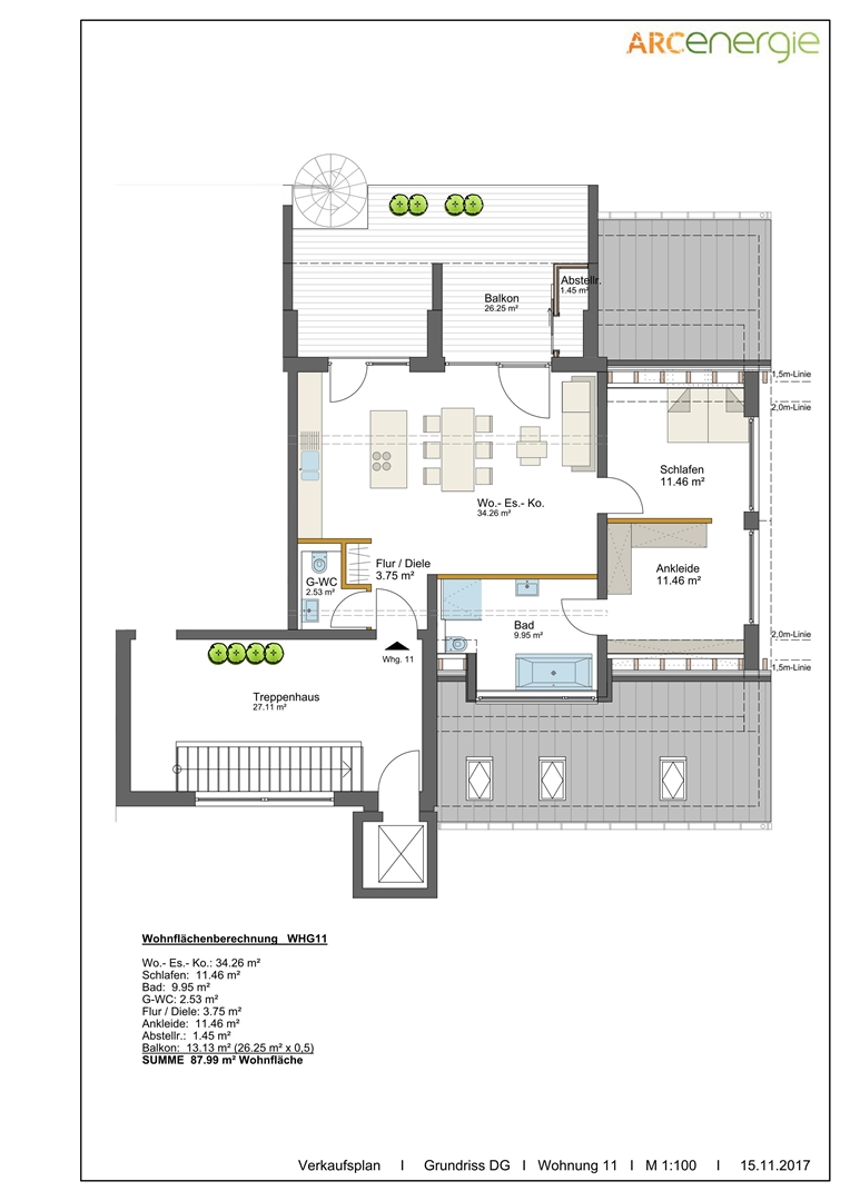 Whg. Nr. 11, rechts Dachgeschosswohnung Alzey