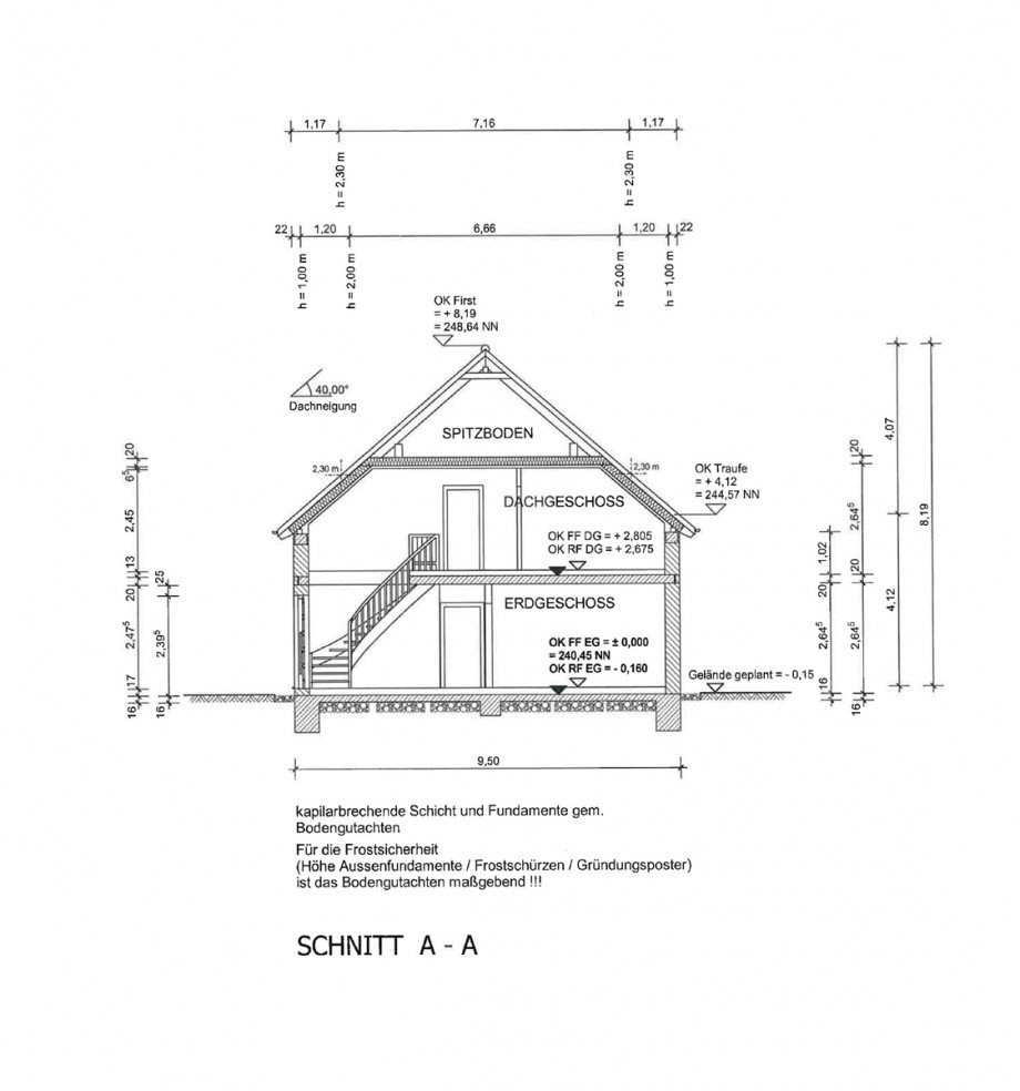 Schnitt Haus Einfamilienhaus Ober-Fl�rsheim