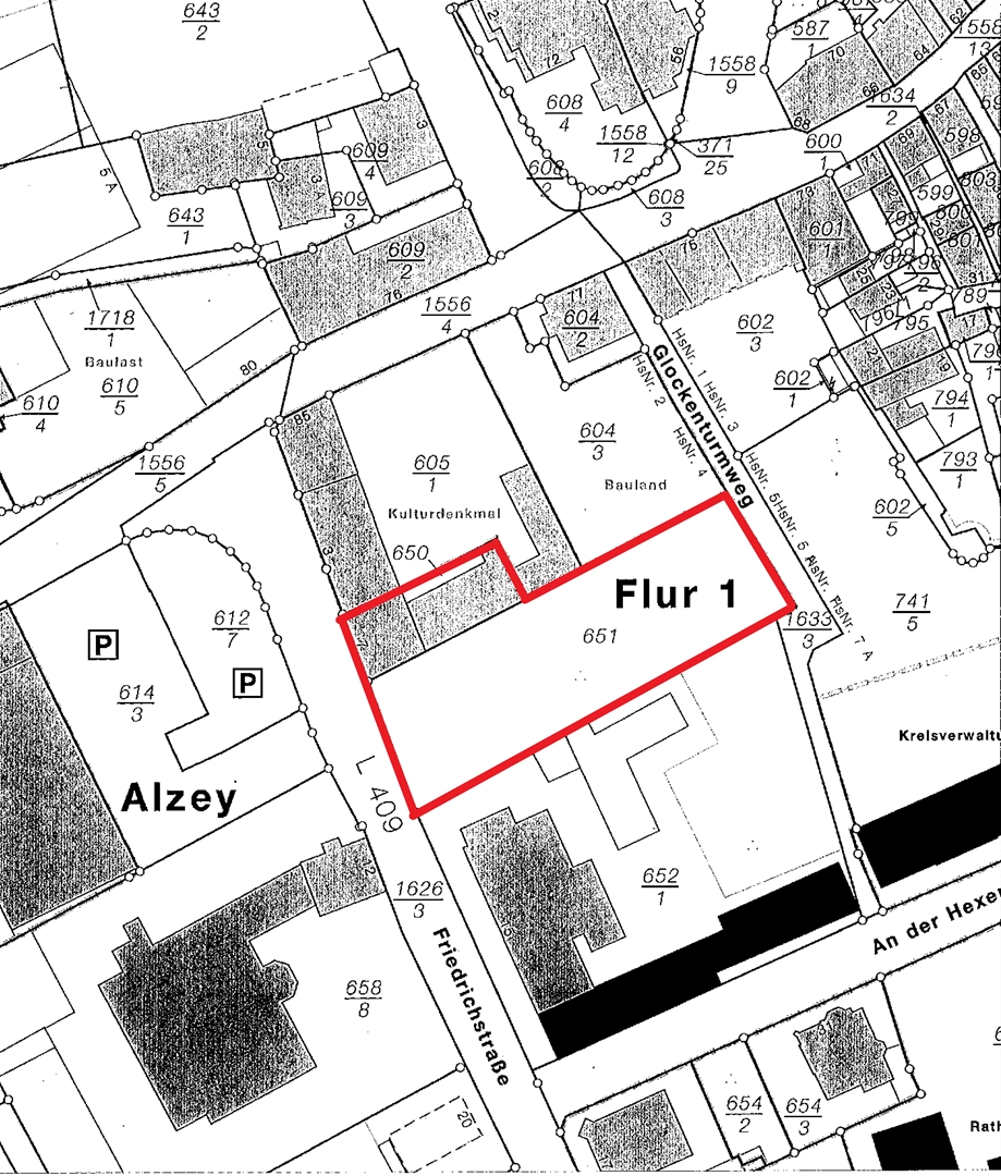 Lageplan Wohngrundst�ck Alzey