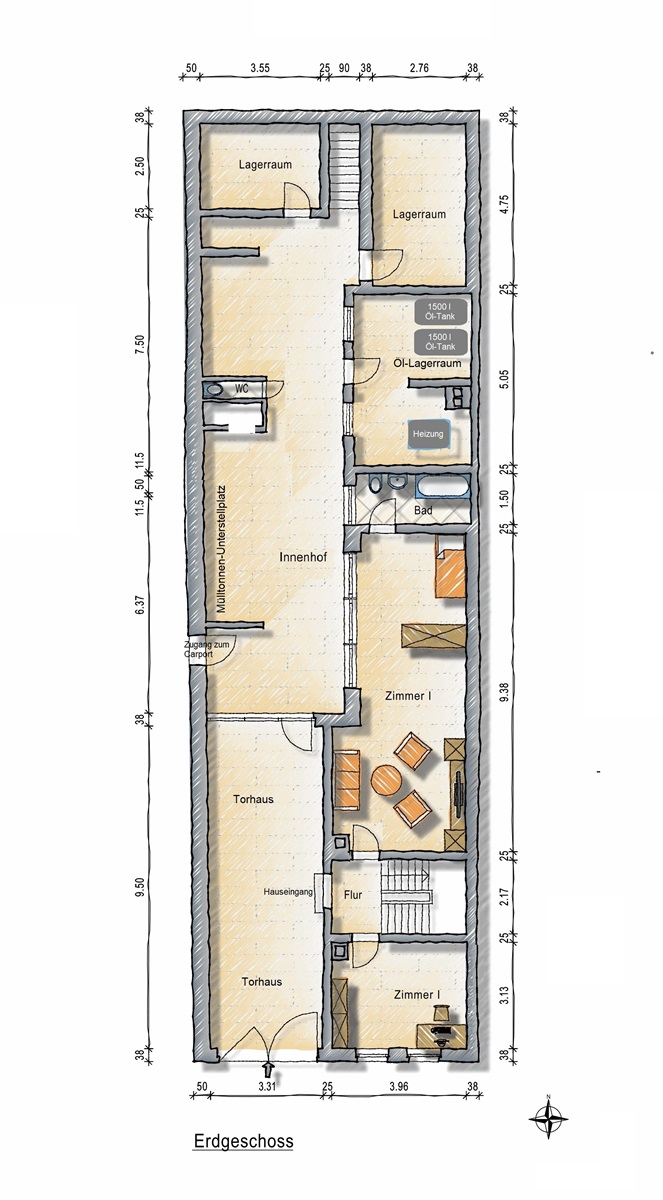 Erdgeschoss Einfamilienhaus Nieder-Wiesen