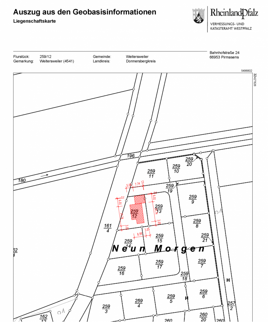 Lageplan Grundst�ck 