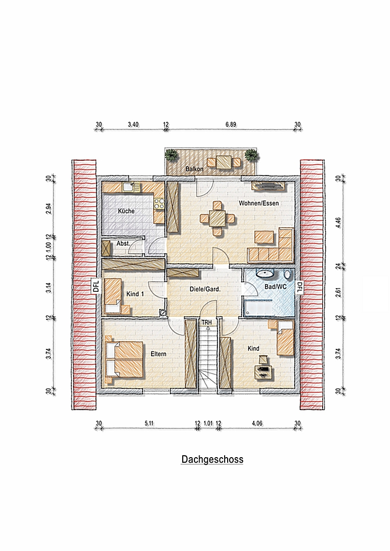 Dachgeschoss Etagenwohnung Mauchenheim
