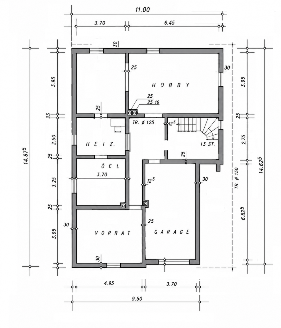 Kellergeschoss Bungalow Alzey