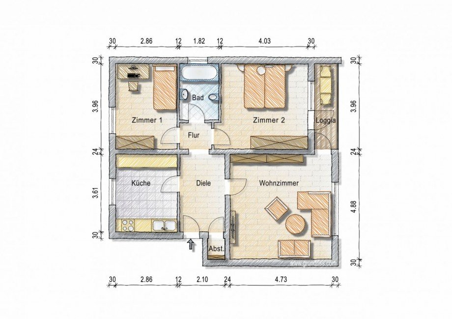 Grundriss Wohnung 