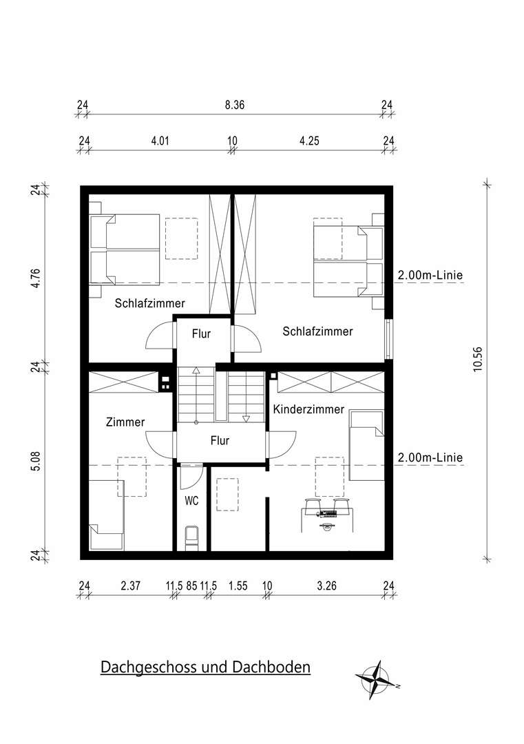 Dachgeschoss und Dachboden Reihenmittelhaus Alzey