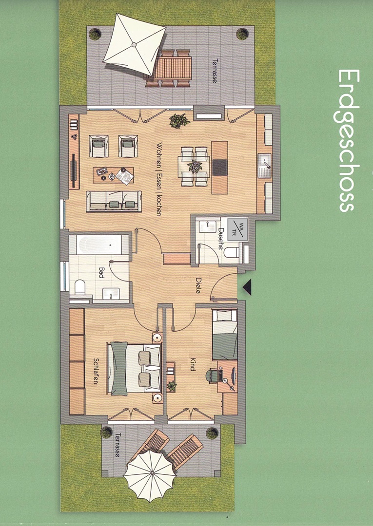 WHG Grundriss Erdgeschosswohnung Wiesbaden-Biebrich