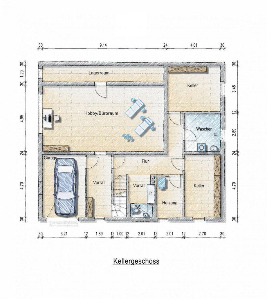 Kellergeschoss Haus Albig