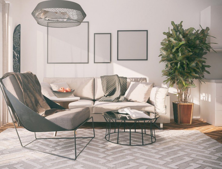 Wohnzimmer - Musterbild Dachgeschosswohnung Gau-Odernheim