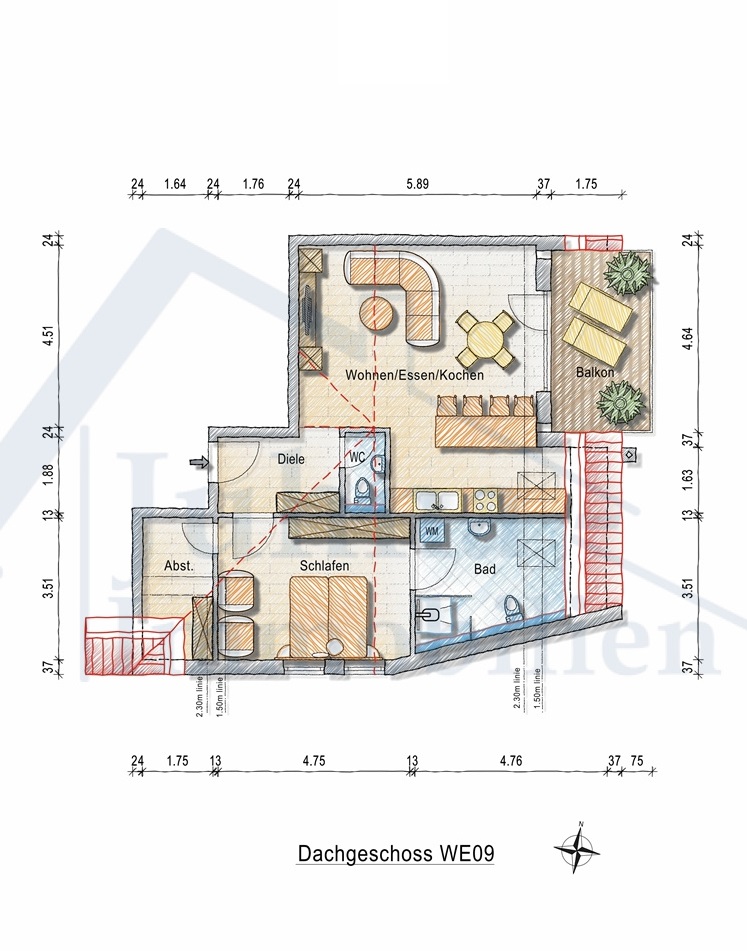 WHG-Nr: 09 Dachgeschosswohnung Gau-Odernheim