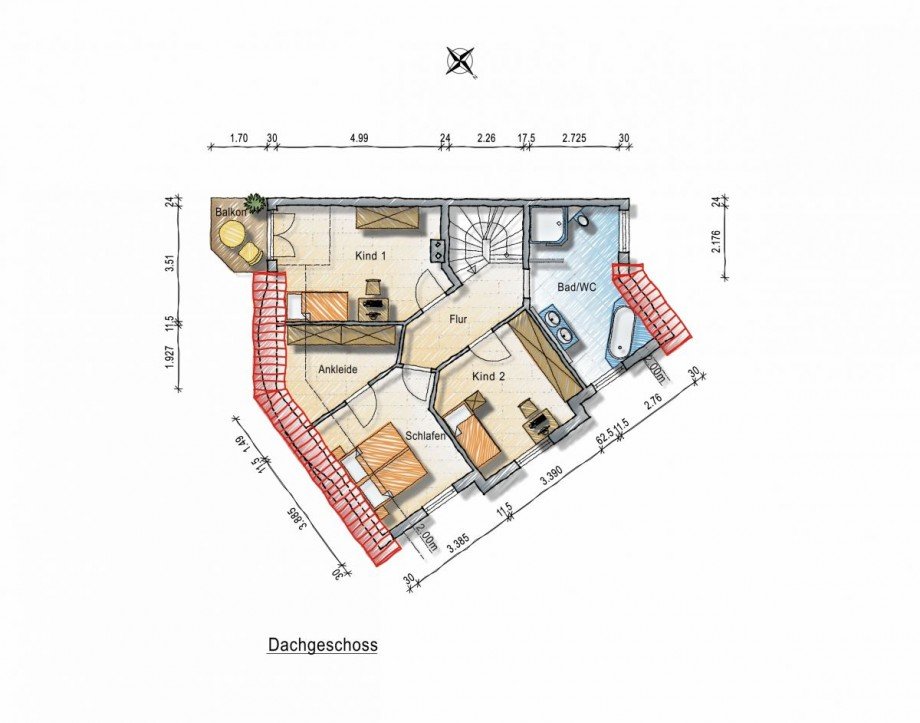 Dachgeschoss Doppelhaush�lfte Bechtheim